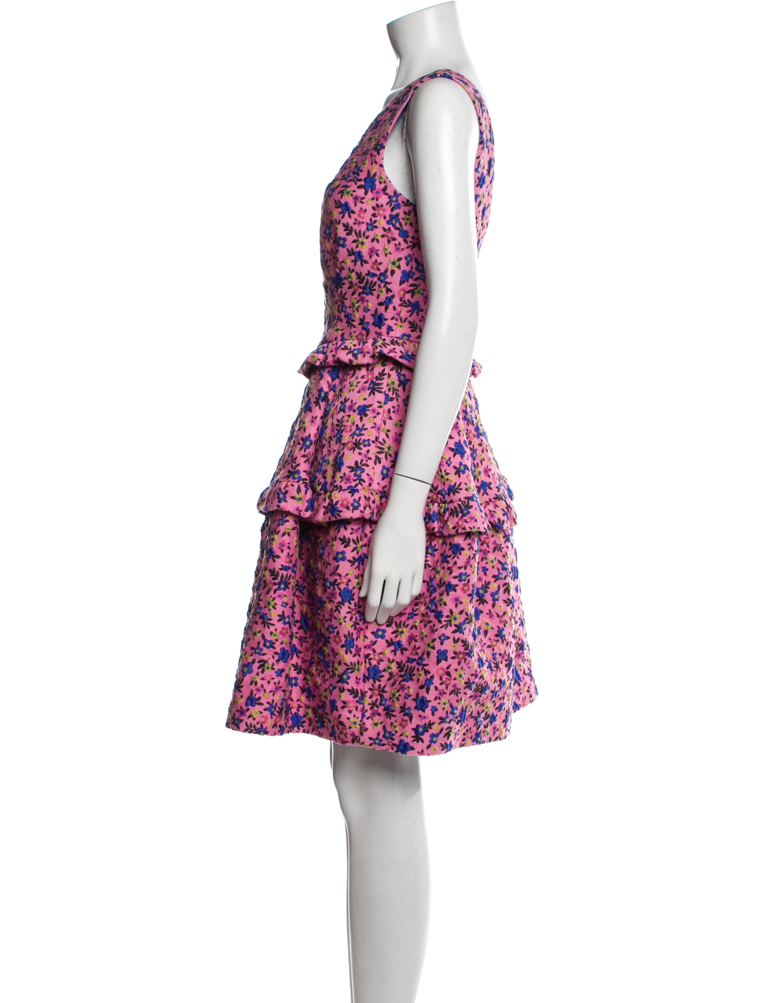P.A.R.O.S.H. Floral Print Knee-Length Dress